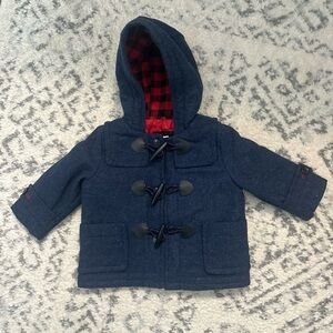 GAP Red and Black Plaid Lined Coat